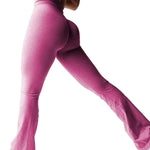 Pantalon de Yoga Évasé Femme Sans Coutures - Tissu Respirant Extensible pour Fitness et Danse - Vignette | Modenti