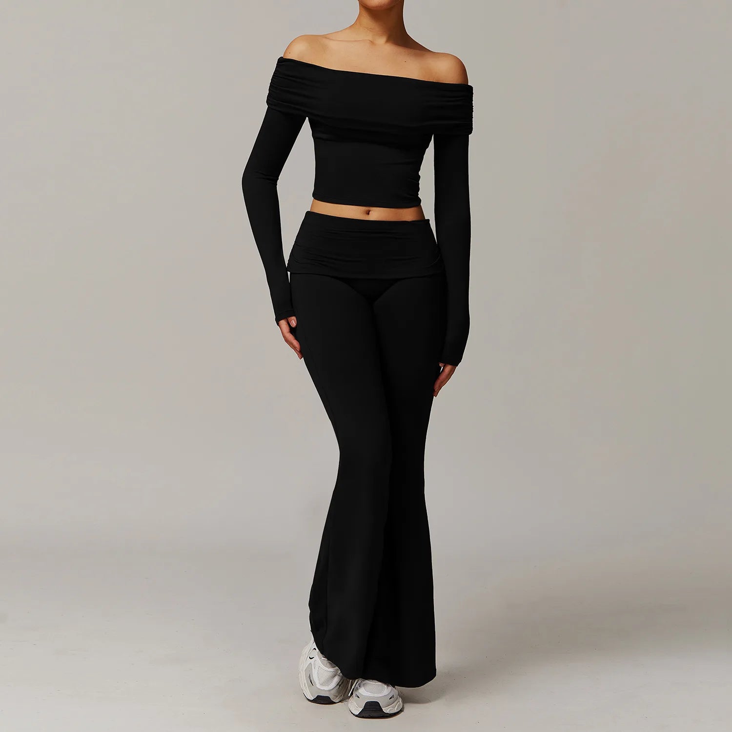Ensemble de Sport Femme 2 Pièces à Séchage Rapide – T-shirt Long et Pantalon Confortable pour Yoga et Fitness-6