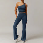 Ensemble de Sport Femme 2 Pièces à Séchage Rapide - T-shirt Long et Pantalon Taille Haute Confortable pour Yoga et Fitness - Vignette | Modenti