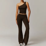 Ensemble de Sport Femme 2 Pièces à Séchage Rapide - T-shirt Long et Pantalon Taille Haute Confortable pour Yoga et Fitness - Vignette | Modenti