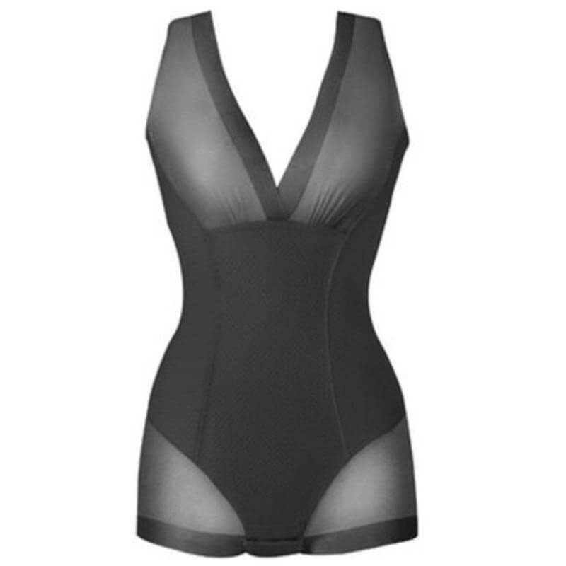 Body Amincissant Effet Voile Transparent pour Femme - Noir / XS