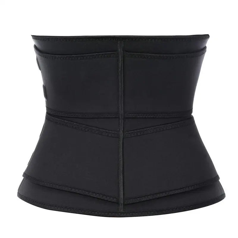 Appareil de musculation de la taille ou corset de forme de couleur noire.