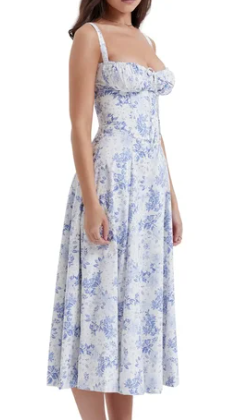Robe bustier à motif floral élégante pour femme