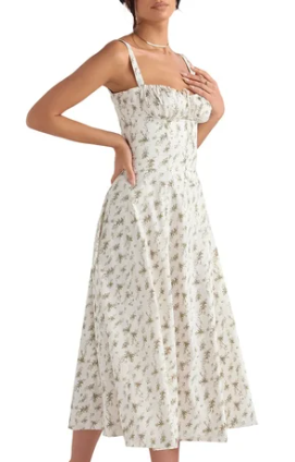 Robe bustier à motif floral élégante pour femme