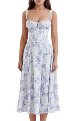Robe bustier à motif floral élégante pour femme - Vignette | MODENTI