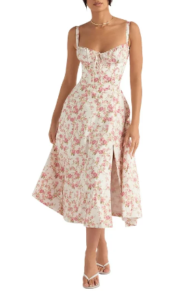 Robe bustier à motif floral élégante pour femme