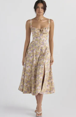 Robe bustier à motif floral élégante pour femme
