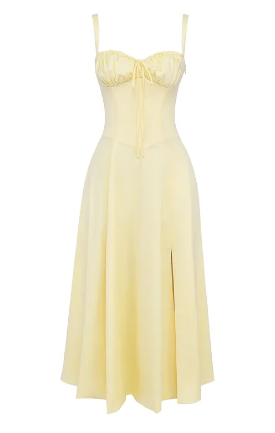 Robe bustier à motif floral élégante pour femme - Jaune / S