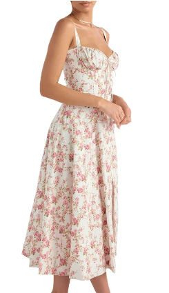 Robe bustier à motif floral élégante pour femme