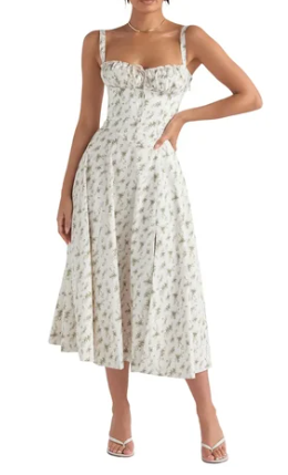 Robe bustier à motif floral élégante pour femme