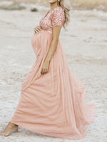 Robe longue de grossesse élégante pour cérémonie et soirée femme enceinte - Vignette | MODENTI