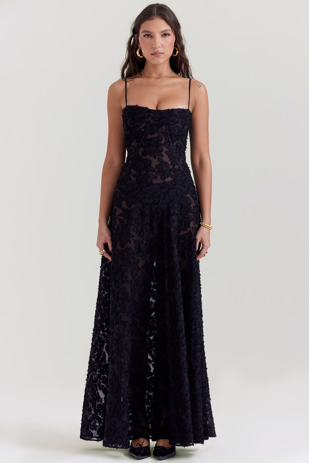 Robe Premium Élégante en Tissu pour Femme - S / Noir