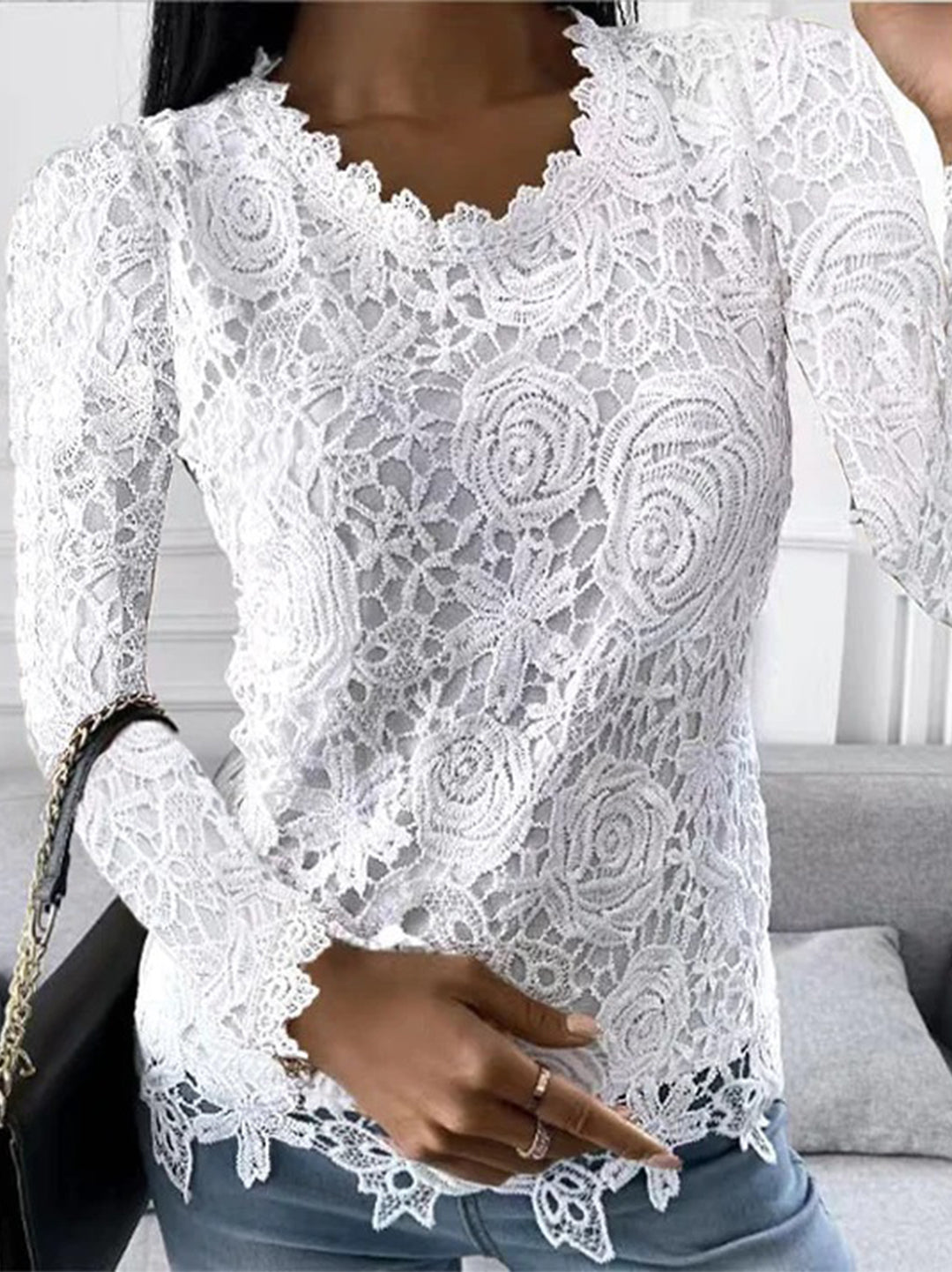 Top élégant femme manches longues