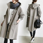Trench Imperméable Femme Capuche Léger Coupe-Vent - Vignette | MODENTI