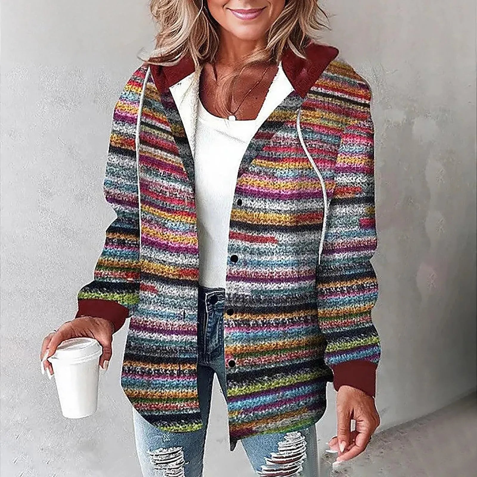 Veste élégante et confortable pour femme Manteau chaud automne hiver